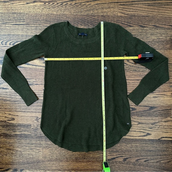 NWT American Eagle Outfitters Small Green Light Ribbed Knit Long Sleeve - Picture 9 of 12